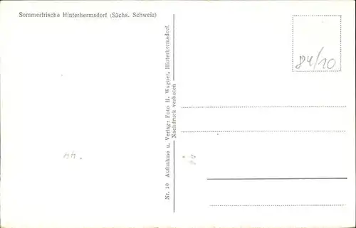 Hinterhermsdorf Panorama Kat. Sebnitz