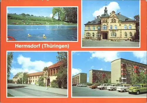 Hermsdorf Thueringen Autos Trabant Wartburg Schwimmbad Plattenbau Kat. Hermsdorf Thueringen