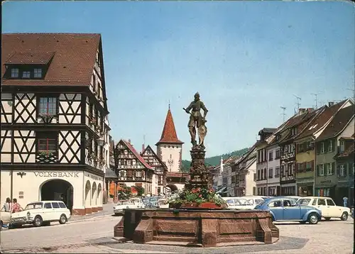 Gengenbach Brunnen Autos  Kat. Gengenbach