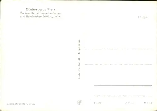 Guentersberge Jugendherberge Handwerker Eholungsheim Autos Busse Kat. Guentersberge