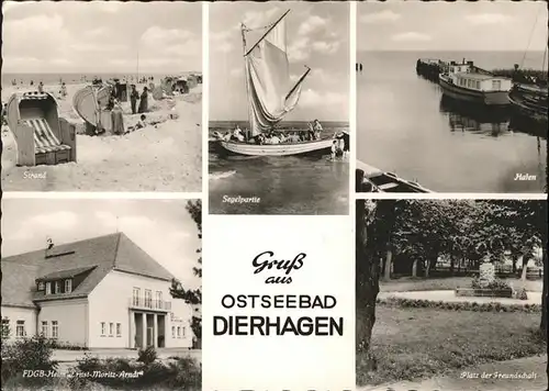 Dierhagen Ostseebad Strand Hafen Platz der Freundschaft Kat. Dierhagen Ostseebad