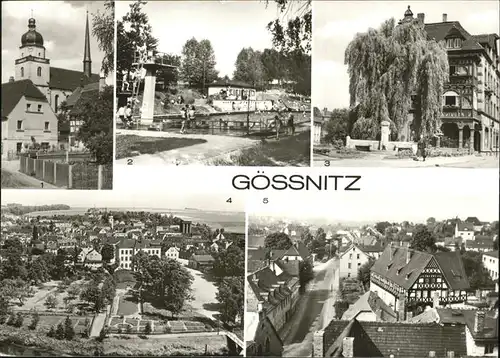 Goessnitz Thueringen Markgasse Schwimmbad Goethebrunnen Kat. Goessnitz Thueringen