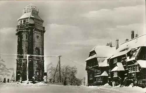 Auersberg Wildenthal saechs. Erzgebirge Winter Aussichtsturm Kat. Eibenstock