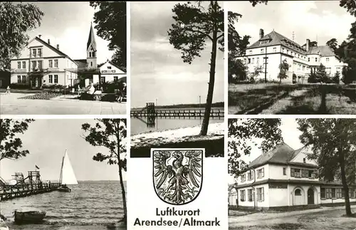 Arendsee Altmark Stadtwappen Strand  Kat. Arendsee
