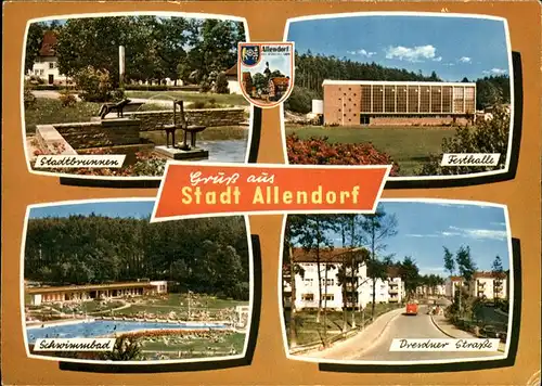 Allendorf Eder Festhalle Dresdner Strasse Schwimmbad Wappen / Allendorf (Eder) /Waldeck-Frankenberg LKR