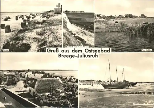 Breege Juliusruh Bodden Fischerboote Strand Kap Arkona Kat. Breege