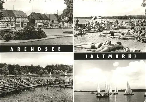 Arendsee Altmark Strandbad Segelboote Kat. Arendsee