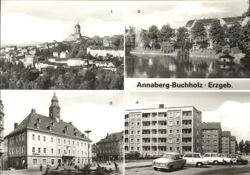Annaberg-Buchholz Markt Rathaus Neubaugebiet Hermann Matern Kat. Annaberg