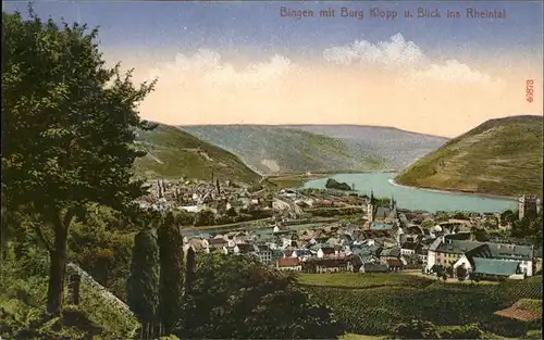 Bingen Rhein Burg Klopp Panorama Kat. Bingen am Rhein