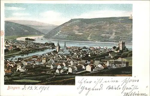 Bingen Rhein Gesamtansicht Kat. Bingen am Rhein