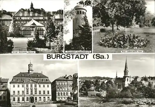 Burgstaedt Sachsen Schule Rathaus Taurastein / Burgstaedt /Mittelsachsen LKR