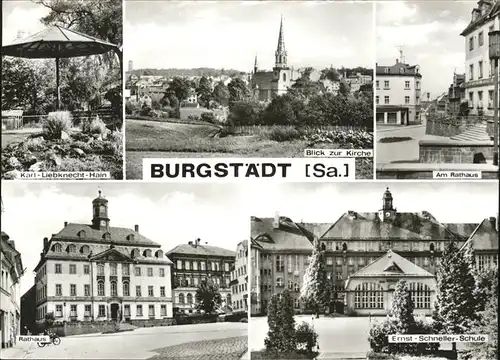 Burgstaedt Sachsen Kirche Rathaus Karl-Liebknecht-Hain / Burgstaedt /Mittelsachsen LKR