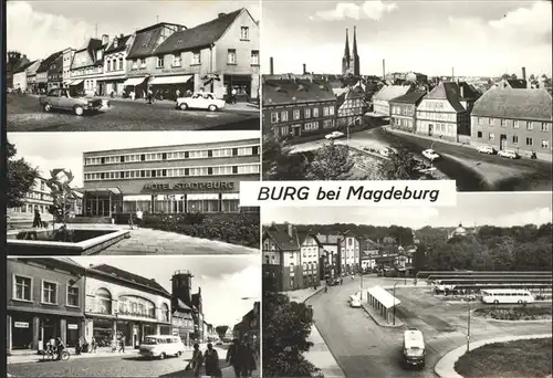 Burg Magdeburg Platz der Weltjugend Rolandplatz Hotel Stadt Burg Kat. Burg