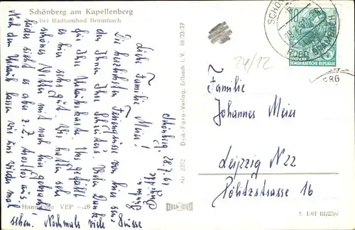 Schoenberg Bad Brambach Kapellenberg Kat. Bad Brambach