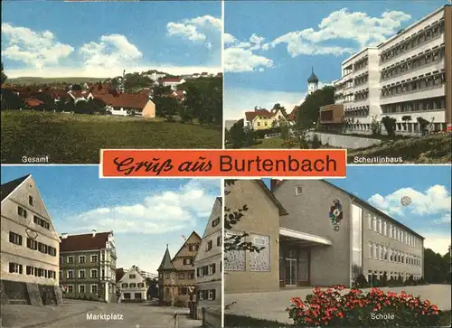 Burtenbach Marktplatz Schule Schertlinhaus Kat. Burtenbach