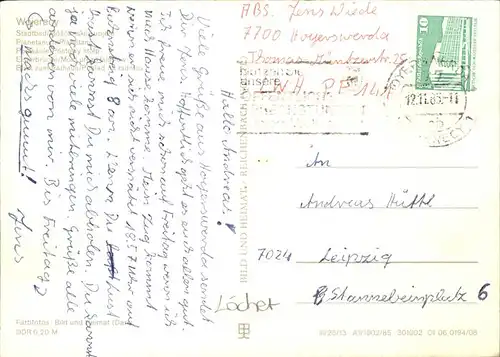 Hoyerswerda Postsaeule Elsterbruecke Planetarium Kat. Hoyerswerda