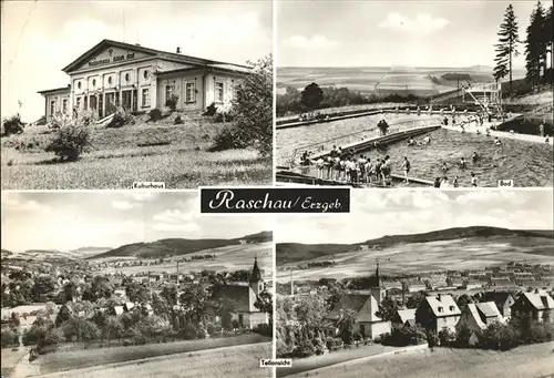 Raschau Bad Kulturhaus Teilansicht Kat. Raschau Erzgebirge