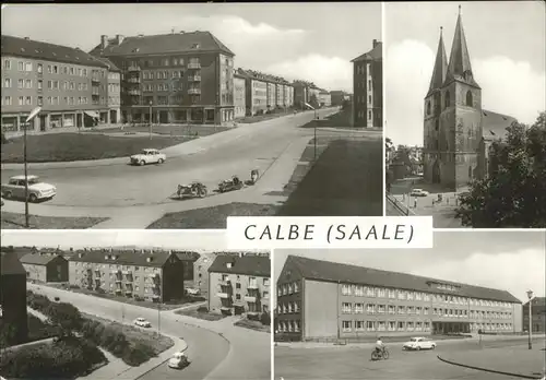 Calbe Saale Autos Plattenbau Traband Fahrrad Kat. Calbe