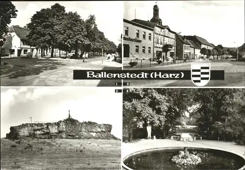 Ballenstedt Brunnen Wappen Grosser Gegenstein Friedenspark Kat. Ballenstedt