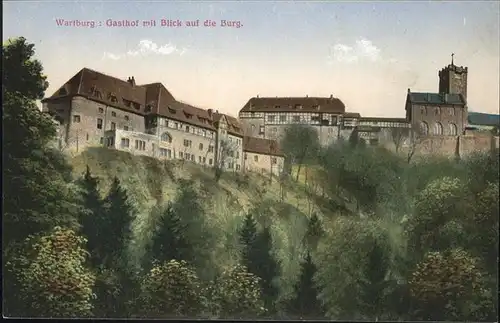Wartburg Eisenach Gasthof Blick Burg Kat. Eisenach