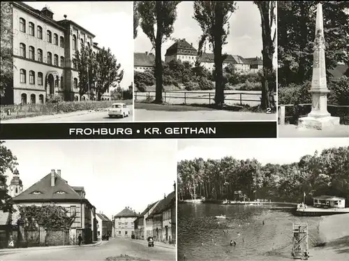 Frohburg Mauerteich Postmeilensaeule Stadtbad Kat. Frohburg