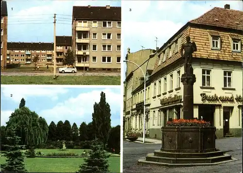 Frankenberg Sachsen Park Brunnen Plattenbau Kat. Frankenberg Sachsen