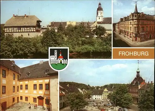 Frohburg Fachwerk alte Farbe Schloss Wappen Kat. Frohburg