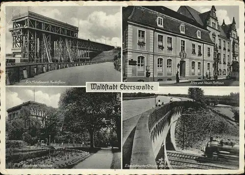 Eberswalde Schiffshebewerk Altes und Neues Rathaus  Kat. Eberswalde