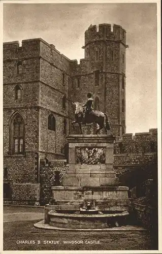 wz41856 Windsor Castle Windsor Castle Charles II Statue Kategorie. United Kingdom Alte Ansichtskarten