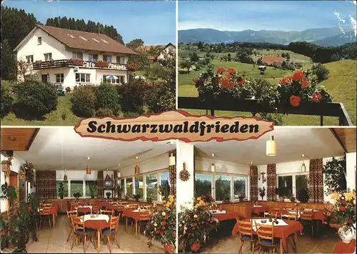 Biederbach Schwarzwald Hoehencafe Pension Schwarzwaldfrieden Kat. Biederbach