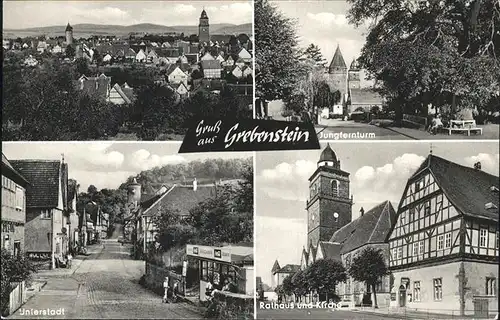 Grebenstein Jungfernturm Rathaus Kirche  Kat. Grebenstein