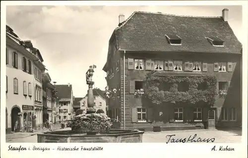Staufen Breisgau Historische Fauststaette Brunnen Kat. Staufen im Breisgau