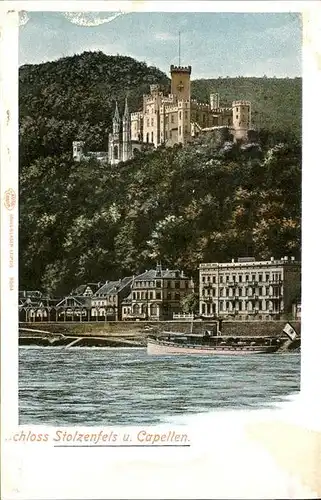 Stolzenfels Schloss Capellen Schiff Kat. Koblenz