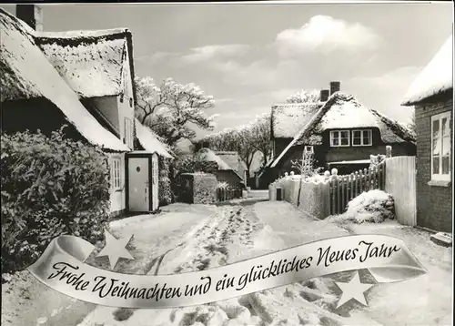 Nebel Amrum Friesenhaus Schnee Kat. Nebel