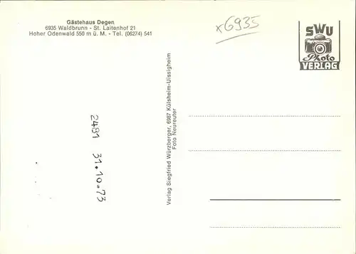 Waldbrunn Odenwald Gaestehaus Degen Kat. Waldbrunn