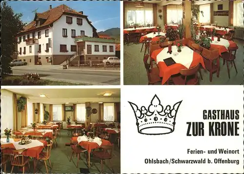 Ohlsbach Gasthaus zur Krone  Inhaber Buehler Kiefer Kat. Ohlsbach