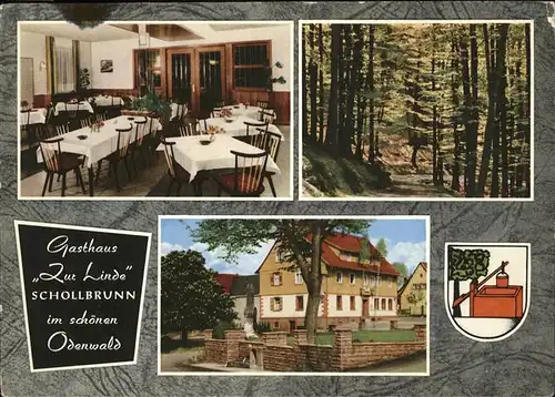 Schollbrunn Waldbrunn Gasthaus zur Linde Kat. Waldbrunn