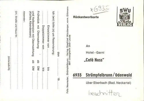 wz47100 Struempfelbrunn Hotel Garni Cafe Nuss Kuehe Weide Kategorie. Waldbrunn Alte Ansichtskarten