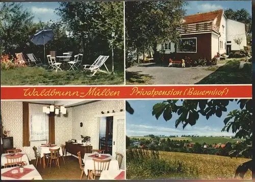 Waldbrunn Odenwald Privatpension Bauernhof Karl Schmitt Klappkarte Muelben Kat. Waldbrunn