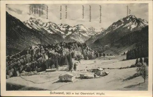 Schwand Oberstdorf Bergpanorama Kat. Oberstdorf