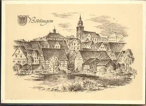 Boeblingen Wappen Staedtebilder Ludwig Schaefer Grohe Kat. Boeblingen