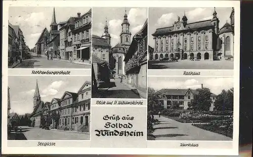 Windesheim Kurhaus Rathaus St. Kilianskirche Rothenburgerstr. Seegasse Kat. Windesheim