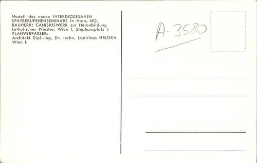 Horn Niederoesterreich Interdioezesanen Seminares Modell Kat. Horn
