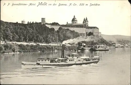 wz51402 Melk Donau Donau Dampfschiff Benediktiner Abtei Kategorie. Melk Alte Ansichtskarten