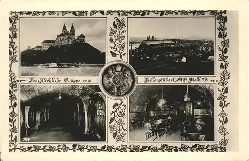 wz51411 Melk Donau Kellerstueberl Stift Melk Wappen Kategorie. Melk Alte Ansichtskarten