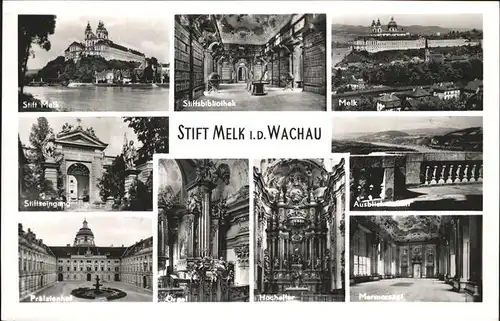 wz51659 Melk Donau Wachau Stiftsbibliothek Hochaltar Kategorie. Melk Alte Ansichtskarten