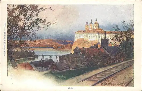 wz51672 Melk Donau Eisenbahn Schienen Stift Kategorie. Melk Alte Ansichtskarten