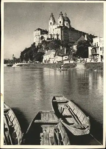 wz51777 Melk Donau Stift Melk Boote Donau Kategorie. Melk Alte Ansichtskarten