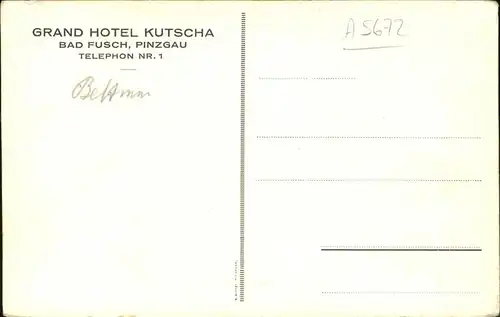Pinzgau Grand Hotel Kutscha Bad Fusch Kat. Tacherting