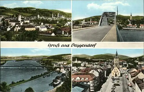 Deggendorf Donau Bruecke Donau Totalansicht / Deggendorf /Deggendorf LKR